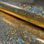 Stretch-Glitter-Stoff Snow Gold