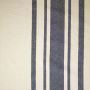 Baumwoll-Canvas Natur mit breitem blauem Streifen