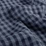 Baumwoll-Popeline Seersucker Stoff XL Karo Blau