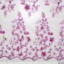 Mesh Stickerei 3D Blumen fuchsia