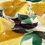 Satinstoff mit Blumenprint Gelb