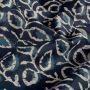 Baumwoll-Batik Blätter auf Blau