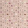 Bedruckter Baumwoll-Popeline mit Folienprint Weihnachten Rosa