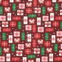 Baumwoll-Popeline mit Weihnachtsdruck Rot