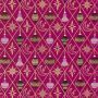 Baumwoll-Popeline Stoff mit Druck und Folienakzent Weihnachtskugeln Magenta