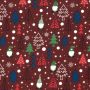 Baumwoll-Popeline mit Weihnachtsbäumen Rot