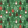 Baumwoll-Popeline mit Weihnachtsbäumen - Grün