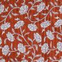 Gewatteerde Katoen-Combi Patchworkstoff mit Blumenmuster Brique