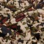 Viskose-Twill-Stoff Aquarell-Blumen bordeaux