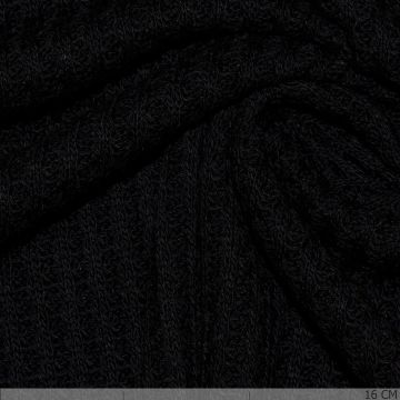 Gestrickter Waffelstoff Big Black