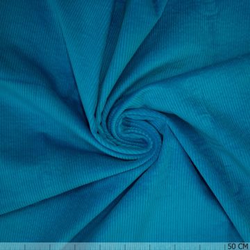 Corduroy Stretch mit Vintage-Waschung Türkis