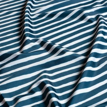 Lycra Bademodenstoff Petrol Streifen