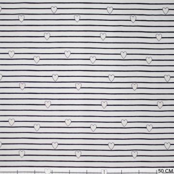 Jersey UV-Coloured Streifen Herzen