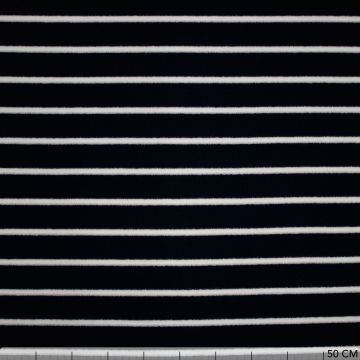 Frottee-Stretch Streifen Marine