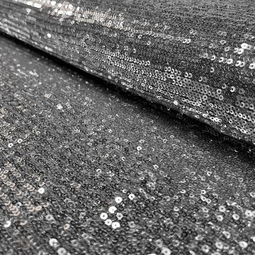 Stretch-Mesh-Paillettenstoff Silber-Grau