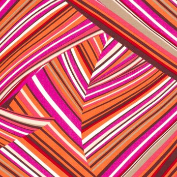 Viskose-Popeline Streifen Orange-Fuchsia