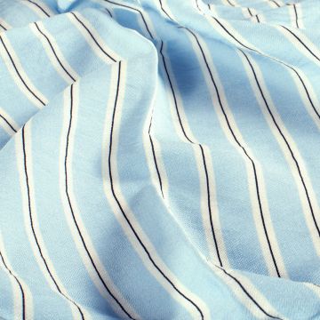 Viskose-Crêpe-Stoff mit Streifenprint Blau
