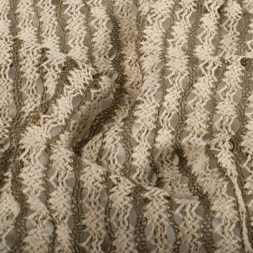 Spitzenstoff Streifen Taupe Grau