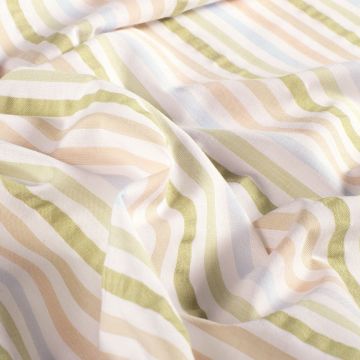 Seersucker-Stoff mit Streifen in Beige