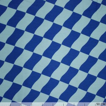 Soft Sweat Wavy Checks Mint-Kobalt