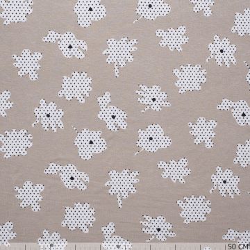 Jersey Blumenprint beige