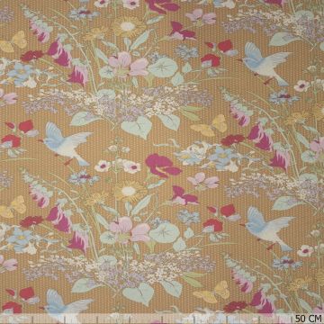 Tilda Gardenlife mustard Baumwoll-Popeline Stoff