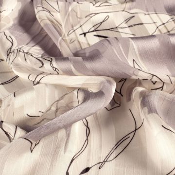 Bedruckter Chiffon mit Blumenmuster in Hellgrau