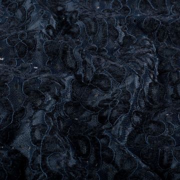 Chenille-Spitzenstoff Uni Marineblau