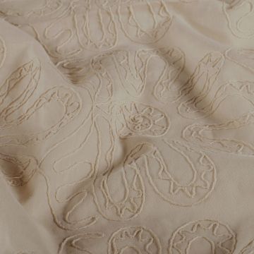 Bestickter Popeline Beige