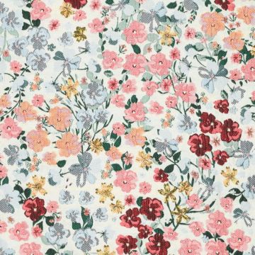 Blumenfeld Jacquardstoff Mint