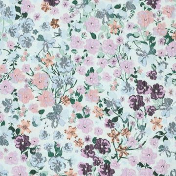 Blumenfeld Jacquardstoff Blau