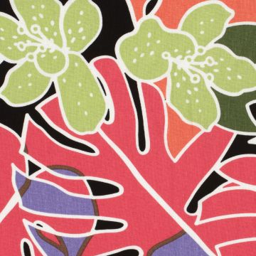 Gewebter Viskose-Leinenstoff mit buntem Blumenmuster