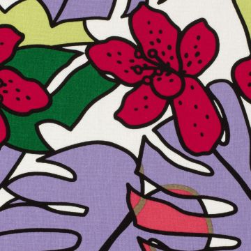 Gewebte Viskose-Leinen-Stoff mit buntem Blumenmuster
