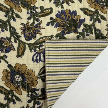 Stepp-Baumwollstoff Blockprint Ocker