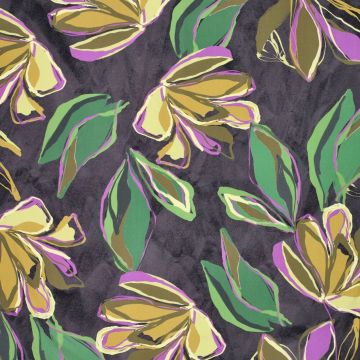 Stretch-Viskose-Twill mit Blumenmuster in Grau