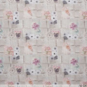 Baumwoll-Popeline Sentiment Pastel