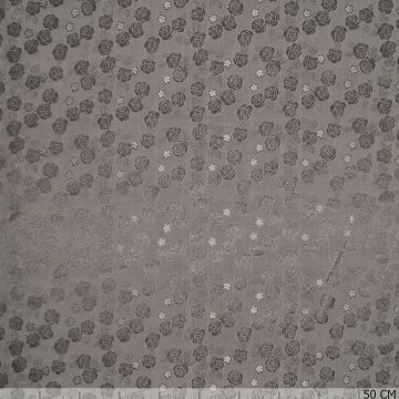 Jacquard-Futterstoff mit Rosen Grau