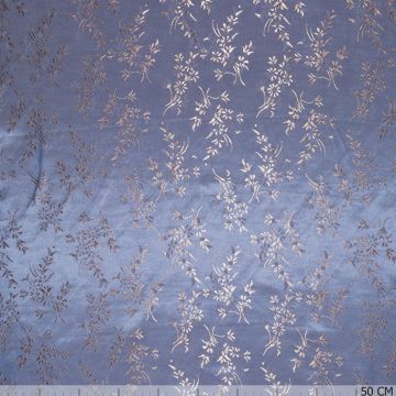 Jacquard-Futterstoff Floral Stahlblau