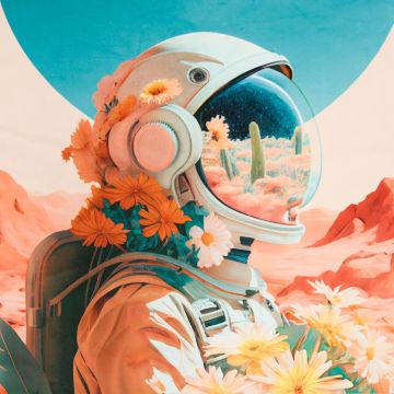 Velours-Paneel Astronaut 48x48 cm