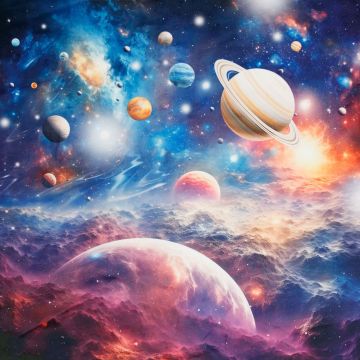 Velours-Paneel Milky Way 48 x 48 cm