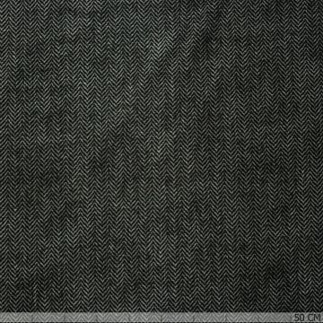 Velours Fischgrät grau/schwarz