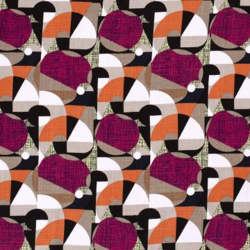Stretch-Viskose Spiralmuster Fuchsia-Orange