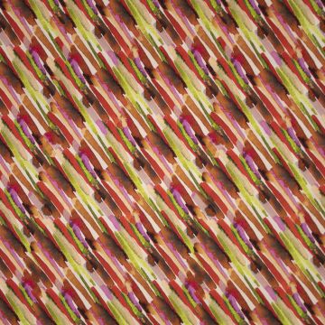 Stretch-Baumwollsatin Aquarell-Streifen Ocker