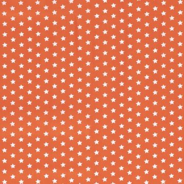 Baumwoll-Popeline Sterne Orangerot