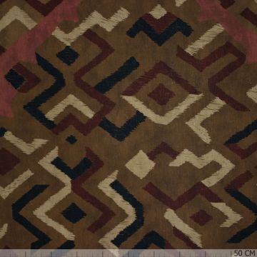 Viskose-Leinen-Stoff mit Tapisserie-Print in Hellbraun