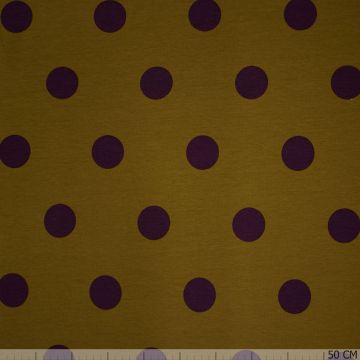 French Terry Big Dots Olive
