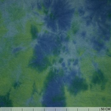 Gebrushte Tie-dye Joggingstoff Petrol-Lime