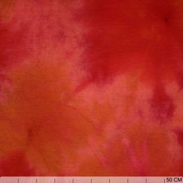 Brushed Tie-Dye-Joggingstoff in Fuchsia-Orange