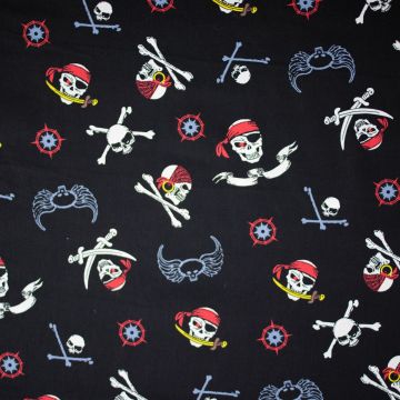 Baumwoll-Popeline Piratenflagge Jolly Roger