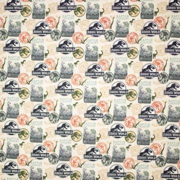Baumwoll-Popeline Jurassic World Logos